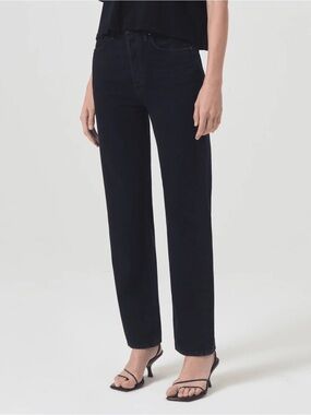 Agolde Black 90's Pinch Waist in 'Crushed'